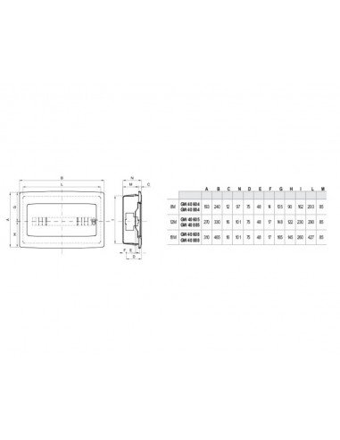 Armario de empotrar para 12 módulos 1 fila con...