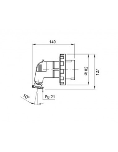 Clavija móvil a 90º 4P+T 32A IP67 GW60124 de Gewiss