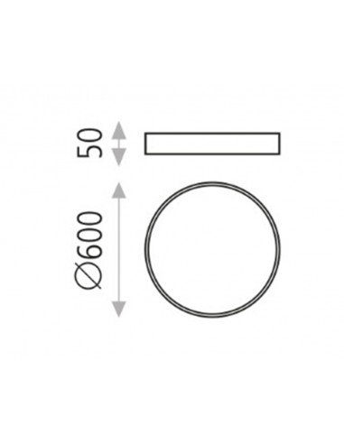 Plafón de techo Led de interior extrafino LONDON LED 42W 600mm de ACB