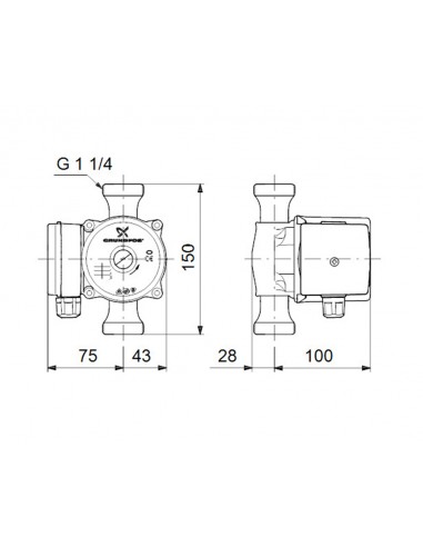 Bomba circuladora para ACS UP  N de Grundfos