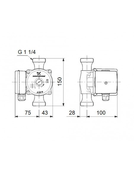 Bomba circuladora para ACS UP  N de Grundfos