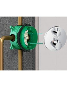 Grifo termostático empotrar 2 salidas Ecostat S 15758000 de Hansgrohe 2