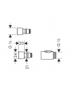 Set de acople rápido para teleducha 28346000 de Hansgrohe 2