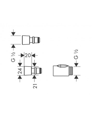 Set de acople rápido para teleducha 28346000 de Hansgrohe
