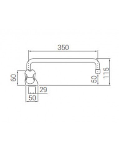 Grifo de fregadero monoblock caño bajo de 350mm 6205 de Duchaflex