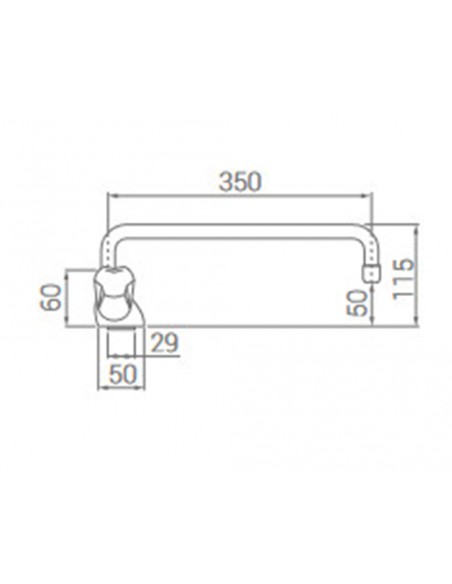 Grifo de fregadero monoblock caño bajo de 350mm 6205 de Duchaflex
