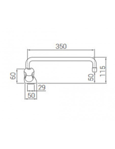 Grifo de fregadero monoblock caño bajo de 350mm 6205 de Duchaflex