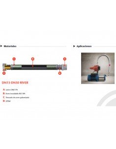 Latiguillo con trenzado exterior de acero galvanizado Hembra Hembra de 1/2"-1/2"de Tucai 2