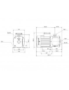 Bomba centrífuga de aspiración axial CM 1-5 A-R-I-E-AQQE C-A-A-N 0.5kW 97515000 de Grundfos 2