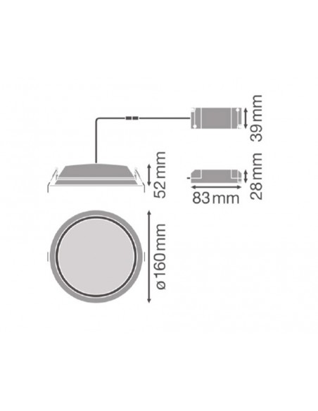 Downlight Led empotrable blanco DL ALU DN150 de 14W 4000k de Ledvance