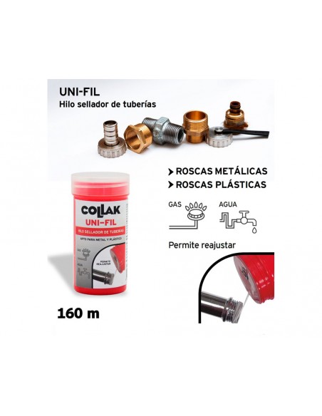 Bote hilo sellador de roscas 160ml UNI-FIL de Collak