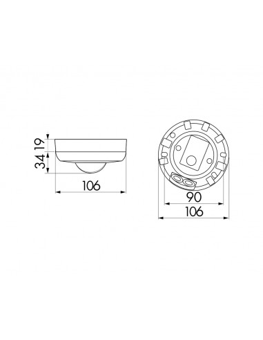 Detector de movimiento para superficie en techo PD3N-1C-SU de Luxomat
