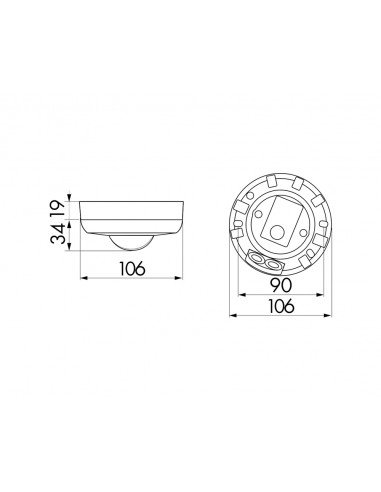 Detector de movimiento para superficie en techo PD3N-1C-SU de Luxomat