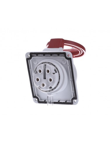 Toma empotrable angulada 3P+N+T 380V PK Pratika tornillo de Schneider