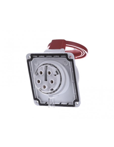 Toma empotrable angulada 3P+N+T 380V PK Pratika tornillo de Schneider