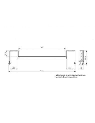 Carril modular P,ancho 650mm LVS03401 de Schneider