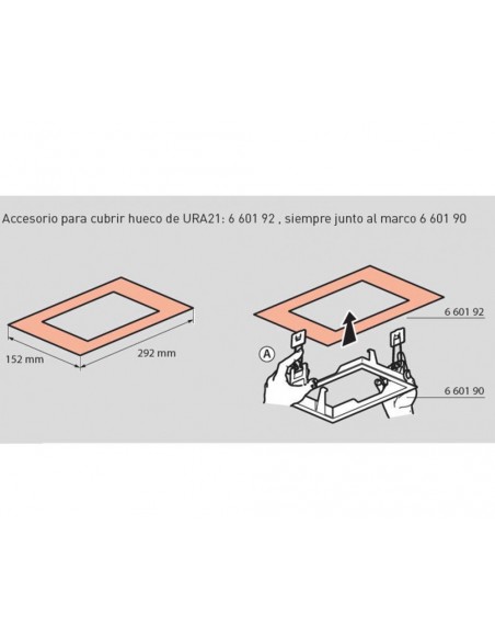 Marco empotrar URA NEXT sobre el hueco de URA21 y URA21 PLUS 660192 de Legrand