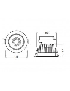 Downlight led regulable SPOT ADJUST DALI 8W 4000K de Ledvance 2
