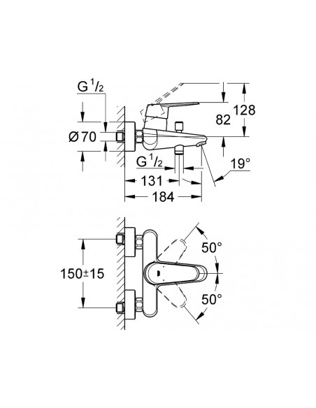 Grifo de bañera Eurodisc Cosmopolitan 33390002 de Grohe