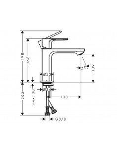 Grifo de lavabo Rebris S con tecnología CoolStart sin vaciador automático 7252000 de Hansgrohe 2