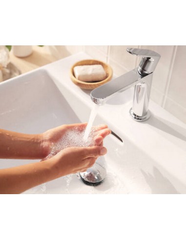 Grifo de lavabo Rebris S con tecnología CoolStart sin vaciador automático 7252000 de Hansgrohe