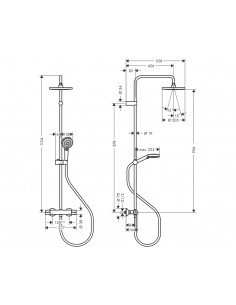 Columna de ducha Cromada SHOWERPIPE VERNIS BLEND 200 1 jet 26089000 de Hansgrohe 2