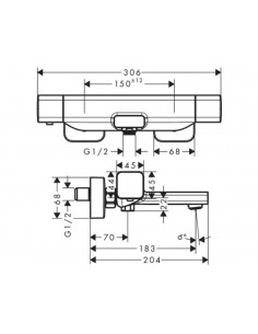 Grifo termostático de bañera Ecostat E 15774000 de Hansgrohe 2