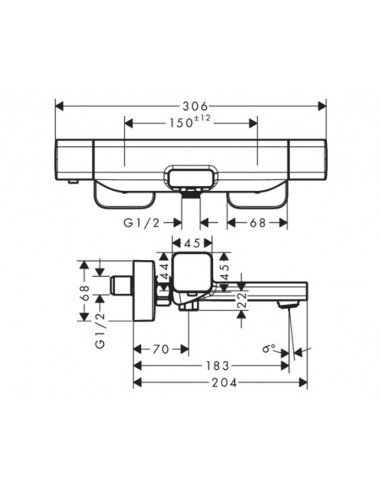 Grifo termostático de bañera Ecostat E 15774000 de Hansgrohe