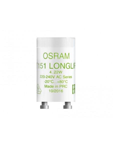Cebador para tubos fluorescentes de potencias entre 4-22W de Osram