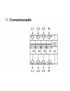 Interruptor diferencial+magnetotérmico 3P+N 10KA 63A... 2
