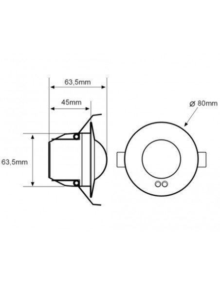 Detector de movimiento empotrable en techo DM.TEC.008 de Dinuy