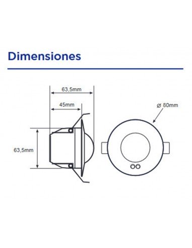 Detector de movimiento con Bluetooth empotrable en techo de Dinuy