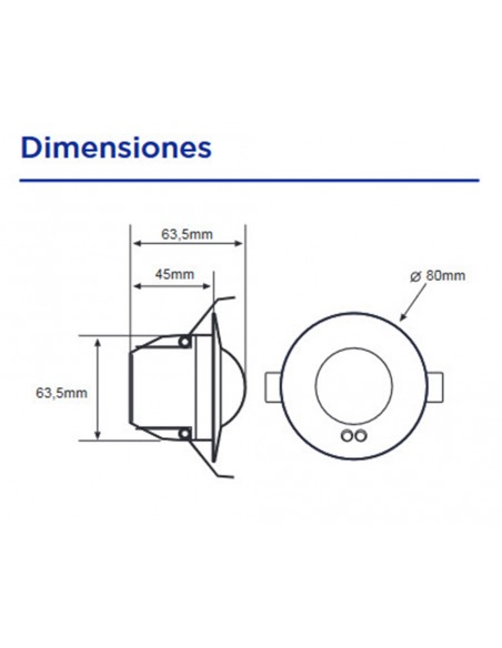Detector de movimiento con Bluetooth empotrable en techo de Dinuy