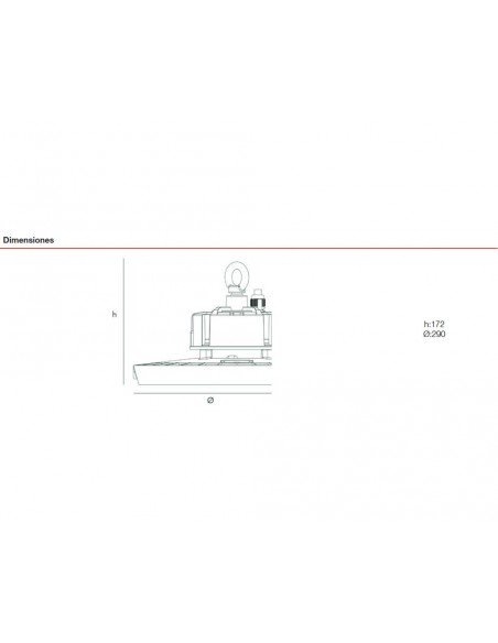 Campana industrial Led regulable ASTRO V4 de Roblan