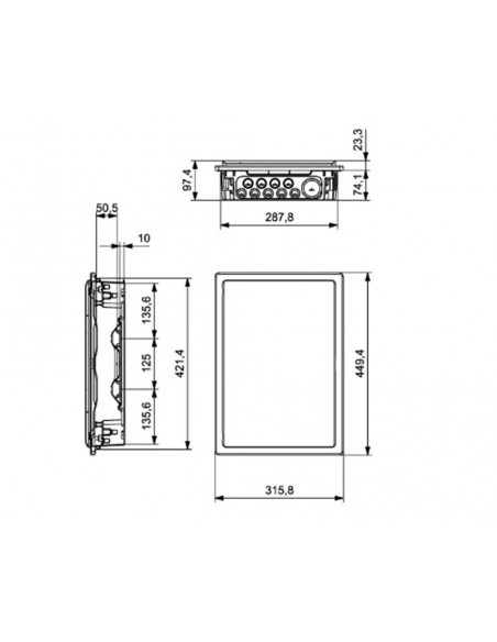 Caja de distribución de empotrar para 24 módulos 2 filas con puerta opaca GPE24PO de IDE