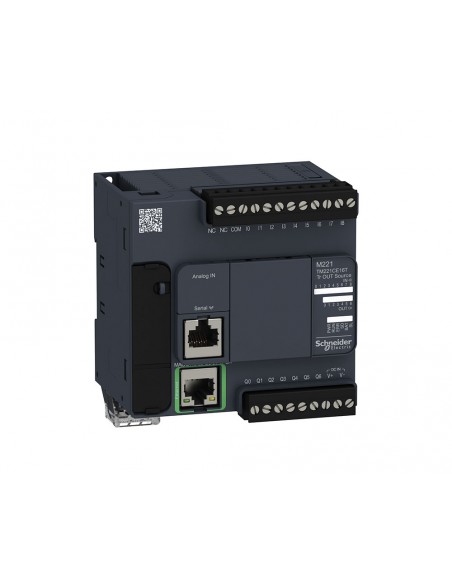 Controlador compacto M221 16 ES transistor PNP Ethernet TM221CE16T de Schneider