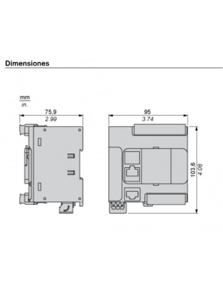Controlador compacto M221 16 ES transistor PNP Ethernet TM221CE16T de Schneider