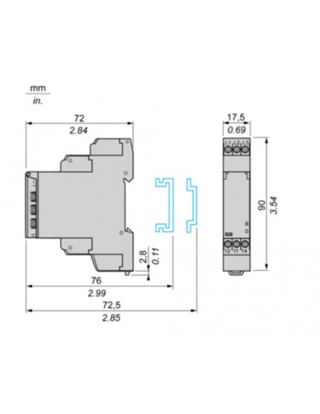 Temporizador multifunción 24VDC - 24...230VAC RE17RLMU de Schneider