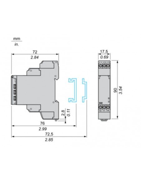Temporizador multifunción 24VDC - 24...230VAC RE17RLMU de Schneider