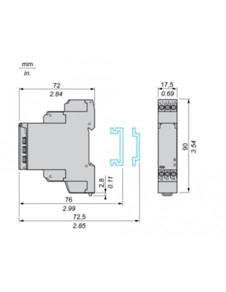 Temporizador multifunción 24VDC - 24...230VAC RE17RAMU de Schneider