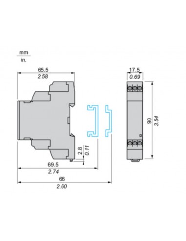 Relé de control de alimentación modular multifunción trifásico RM17TG00  de Schneider