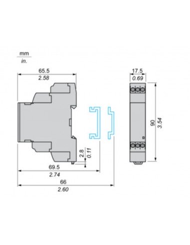 Relé de control de alimentación modular multifunción trifásico RM17TG00  de Schneider
