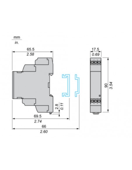 Relé de control de alimentación modular multifunción trifásico RM17TG00  de Schneider