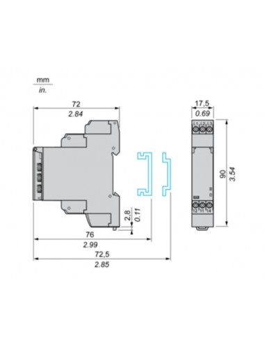 Temporizador multifunción 24VDC - 24...230VAC...
