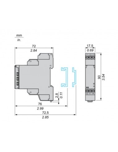 Temporizador multifunción 24VDC - 24...230VAC...