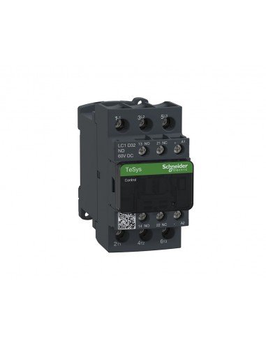 Contactor de potencia TeSys D 3P AC-3 32A bobina standard 60VCC LC1D32ND de Schneider