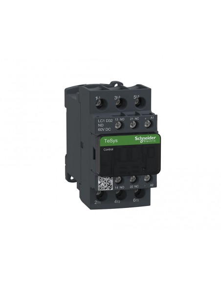 Contactor de potencia TeSys D 3P AC-3 32A bobina standard 60VCC LC1D32ND de Schneider