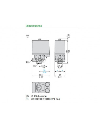 Presostato XMAV25L2135 de Schneider