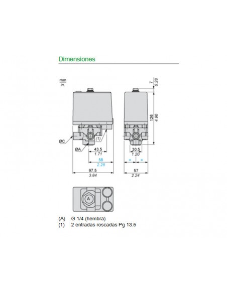 Presostato XMAV25L2135 de Schneider