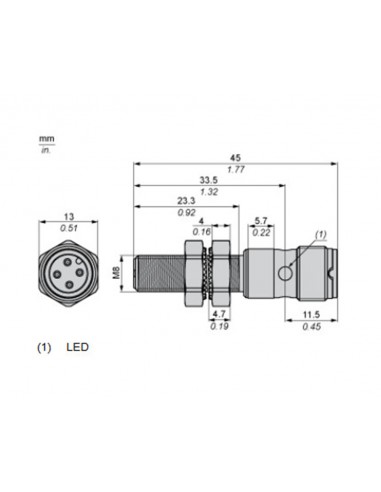 Sensor de proximidad inductivo 12..48VCC XS608B1PAM12 de Schneider
